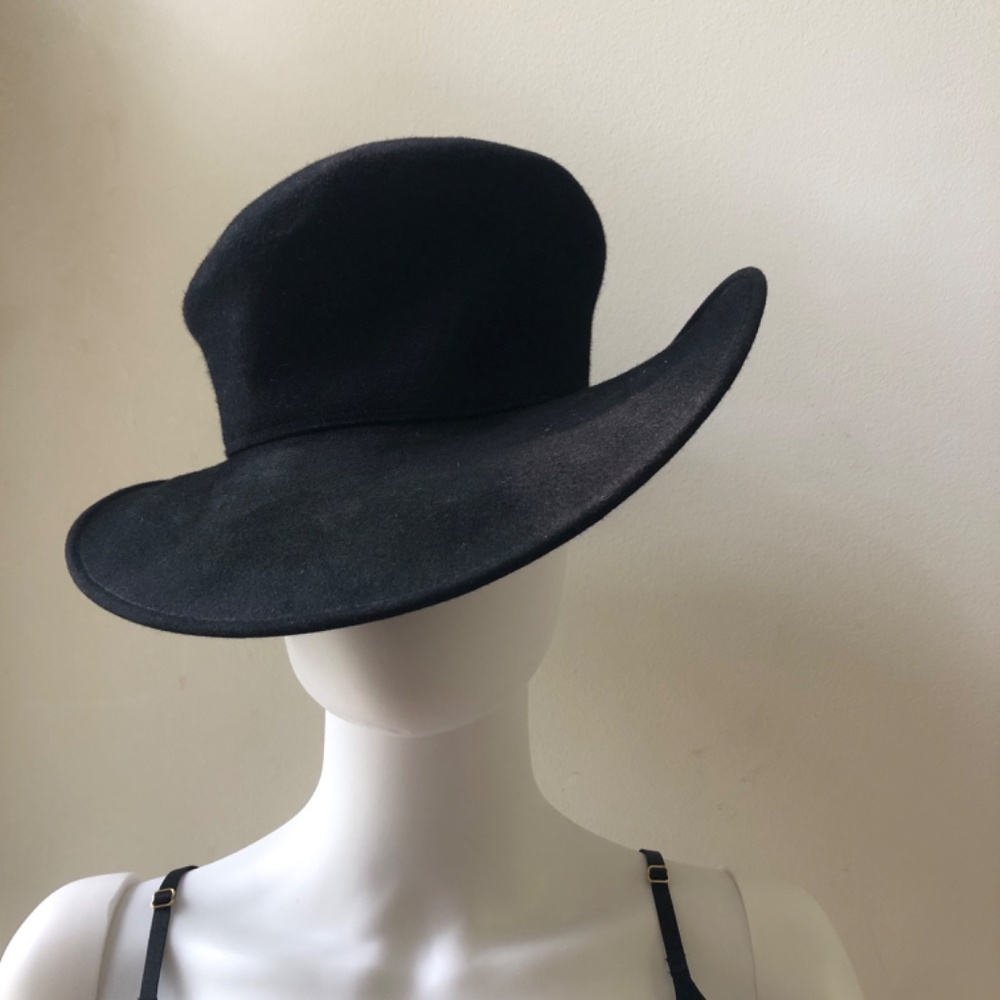 Fred Hasson. Black Wool Felt. Unique.